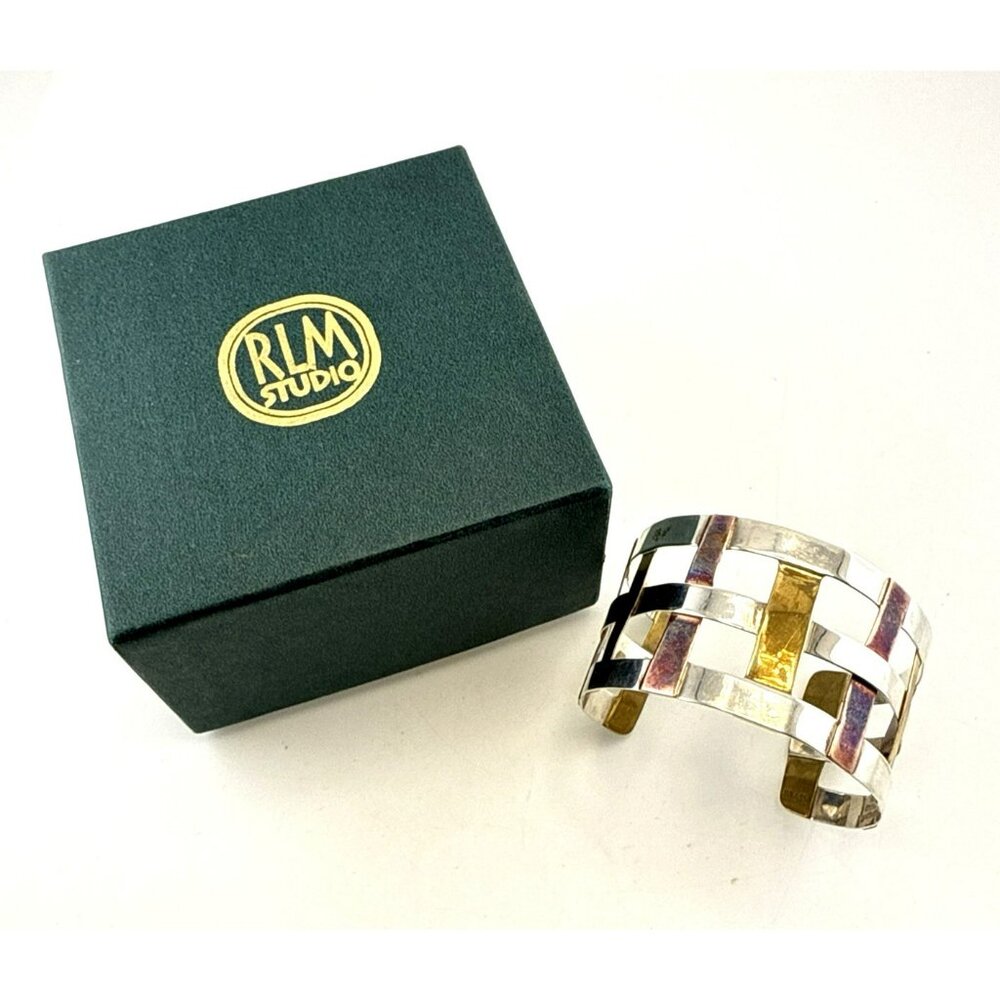 Robert Lee Morris Bracelet RLM Studio Cuff Sterling Silver Copper Brass Woven